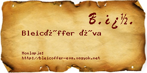 Bleicöffer Éva névjegykártya